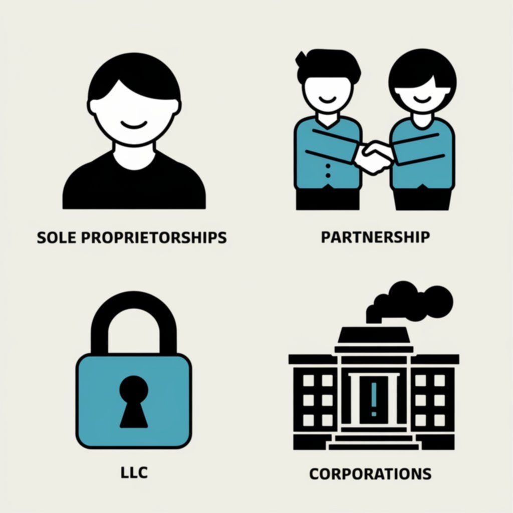 Skyrocket Growth: Bookkeeping Wisdom You Need Now 4 the different types of business entities. Sole Proprietorships, Partnetships, LLC & Corporations