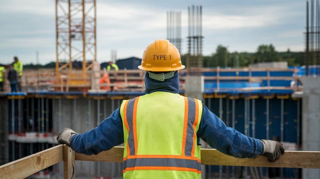 The Ultimate Guide to Hard Hat Safety: Types, Classes, and Standards 2 a photo of a construction site with a worker weari YPj1oUl6Q4 R0vjmQCUQlg N4HSNNuoR36Y72Zun77tFQ